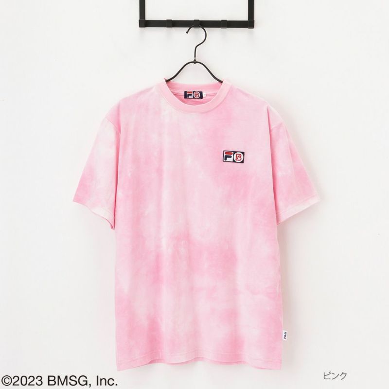 FILA×BE:FIRST タイダイ風プリントコラボロゴ刺繍Tシャツ レディース