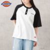 Dickies 袖配色ヘンリーネックTシャツ レディース メール便 対応商品商品サムネイル-1