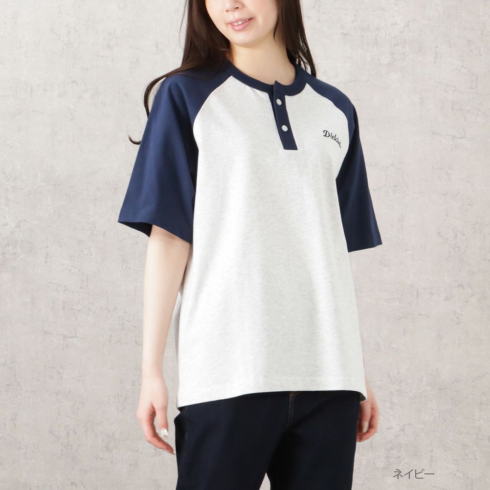 Dickies 袖配色ヘンリーネックTシャツ レディース メール便 対応商品商品サムネイル-3