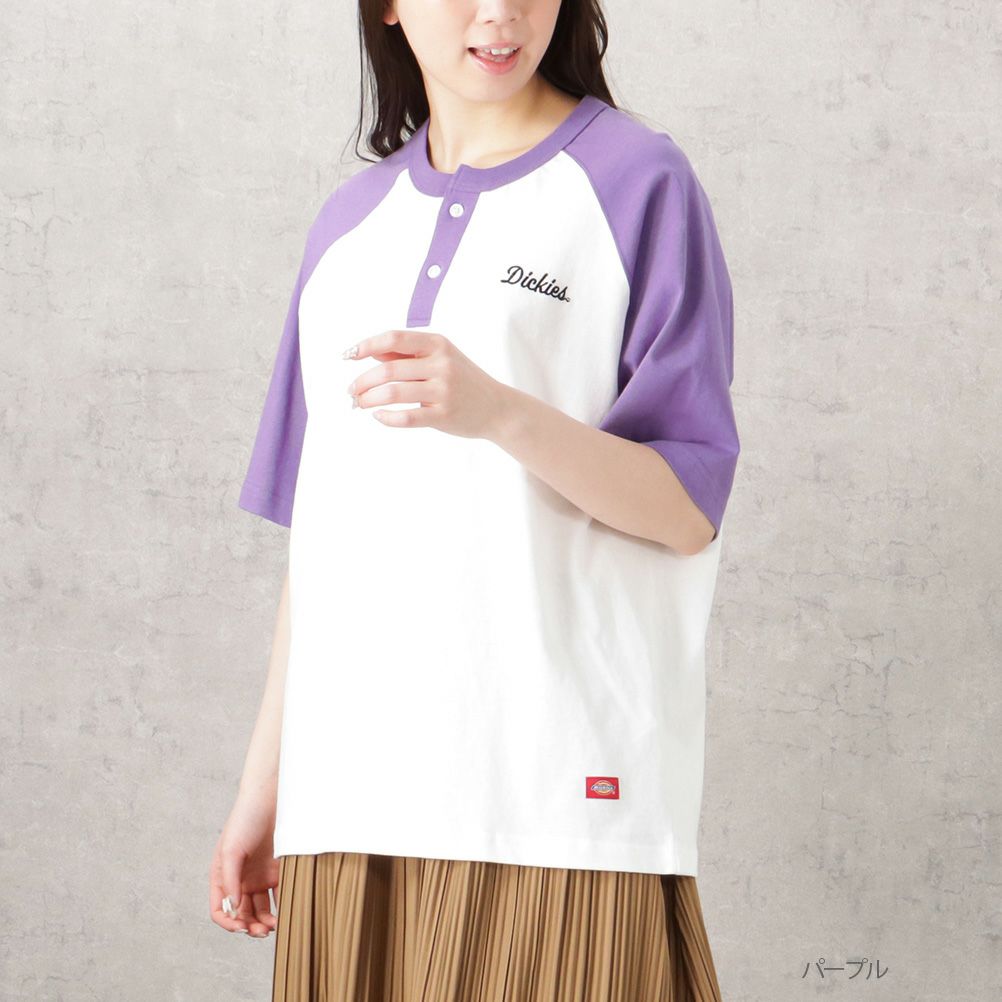 Dickies 袖配色ヘンリーネックTシャツ レディース メール便 対応商品商品サムネイル-4