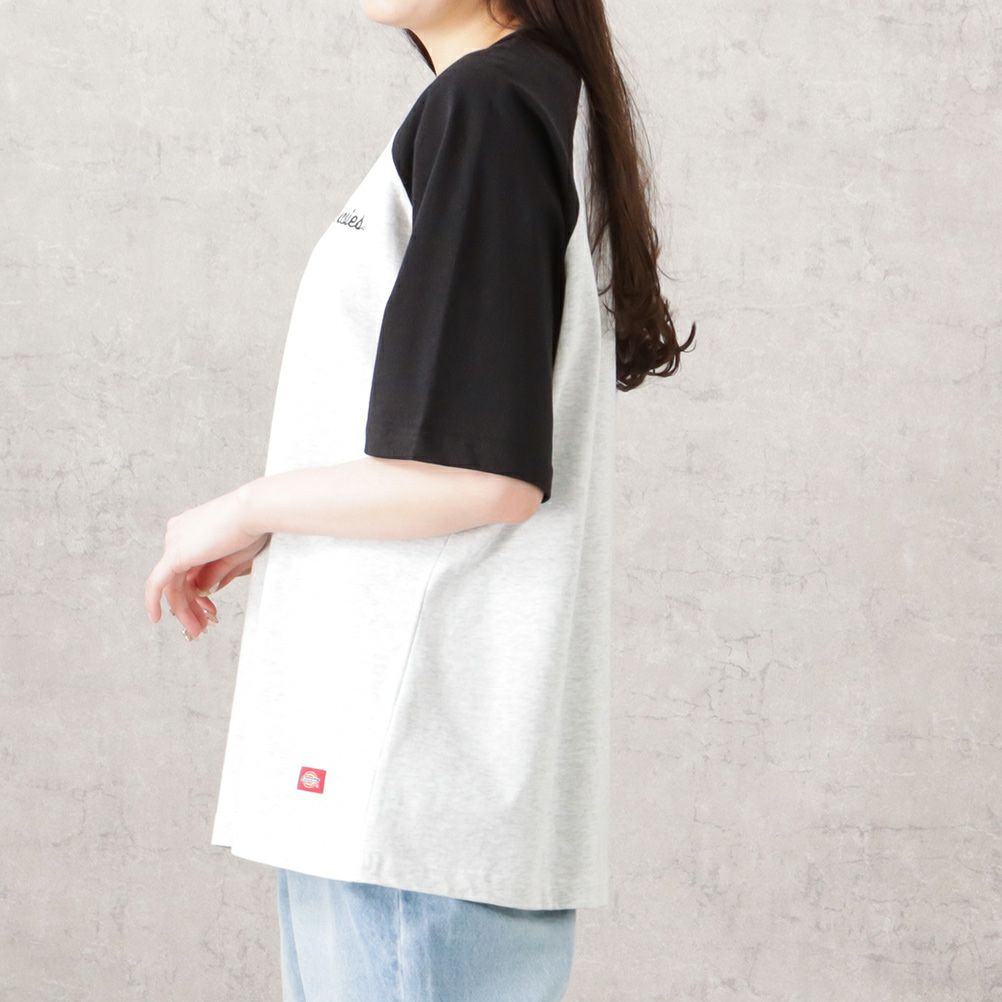 Dickies 袖配色ヘンリーネックTシャツ レディース ネコポス 対応商品