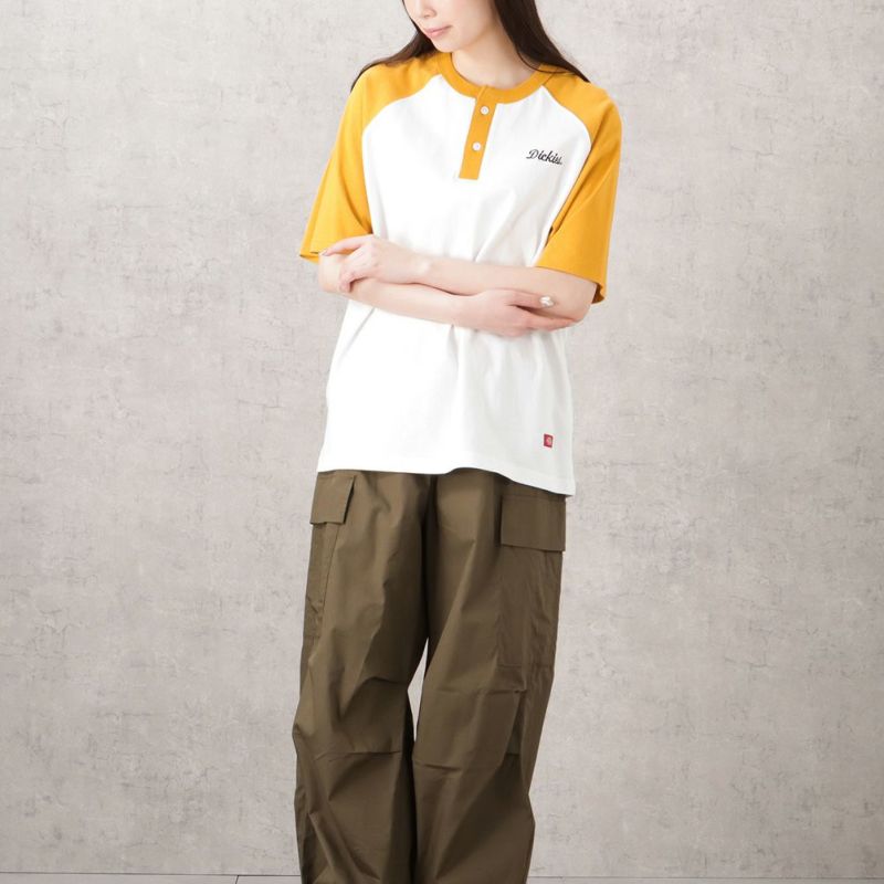 Dickies 袖配色ヘンリーネックTシャツ レディース メール便 対応商品商品画像-8