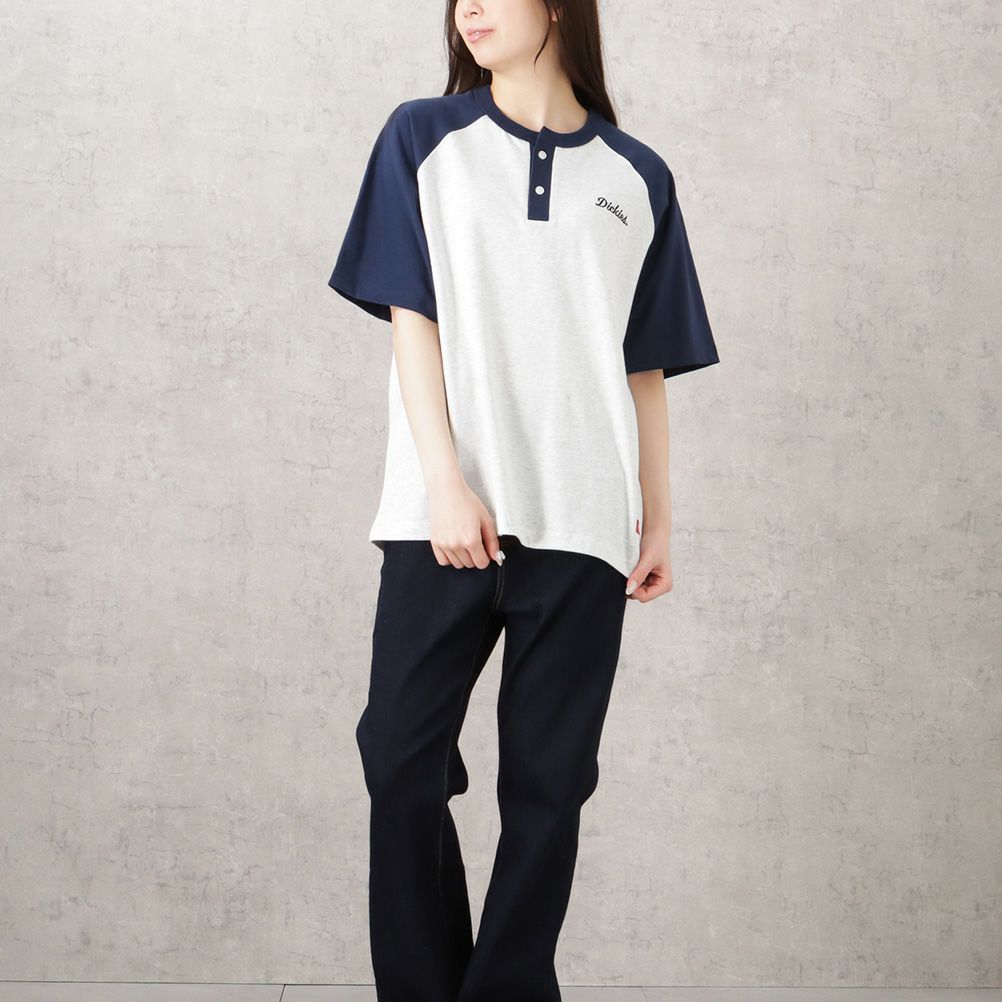 Dickies 袖配色ヘンリーネックTシャツ レディース メール便 対応商品商品サムネイル-9