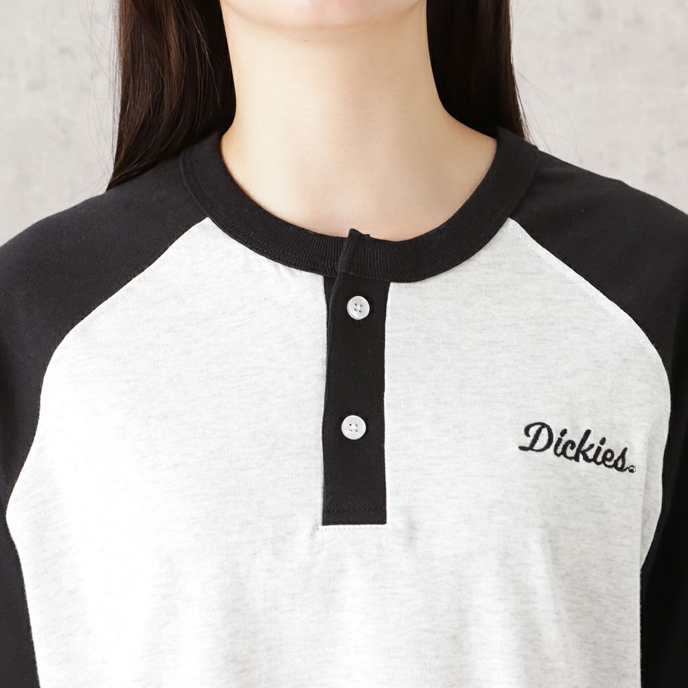 Dickies 袖配色ヘンリーネックTシャツ レディース ネコポス 対応商品