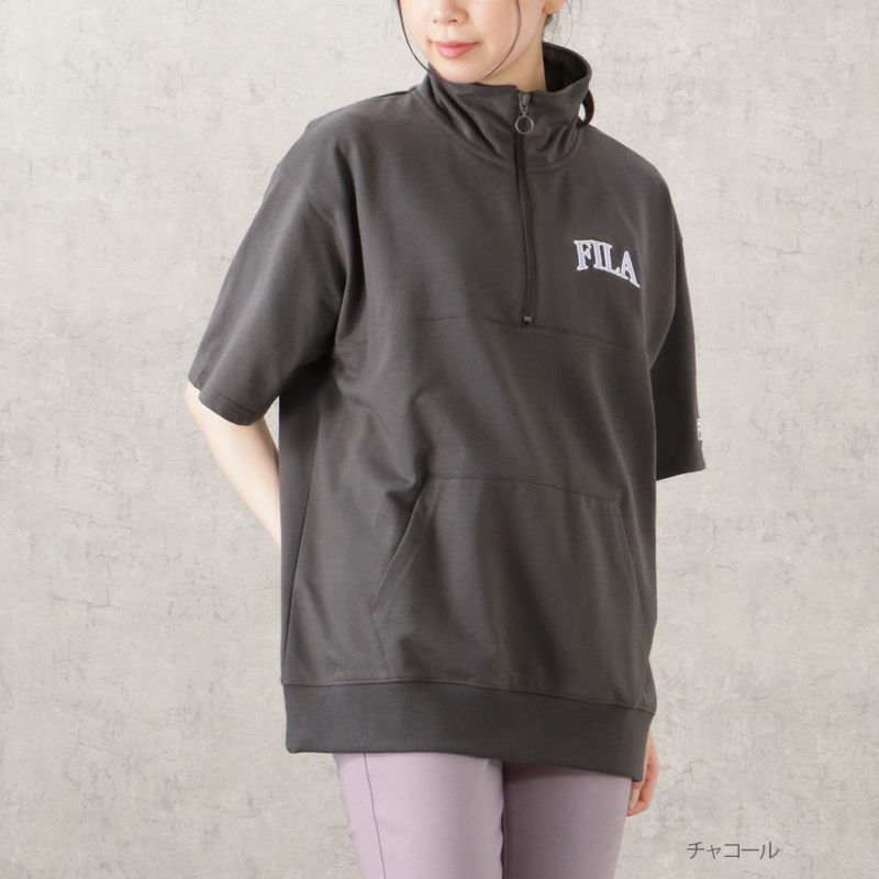 FILA ミニ裏毛ハーフジッププルオーバー レディース