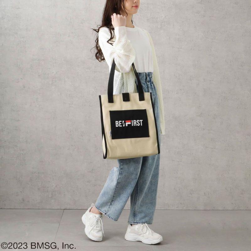 FILA×BE:FIRST コラボロゴ刺繍トートバッグ【キーチェーン1個とステッカー1枚をプレゼント】