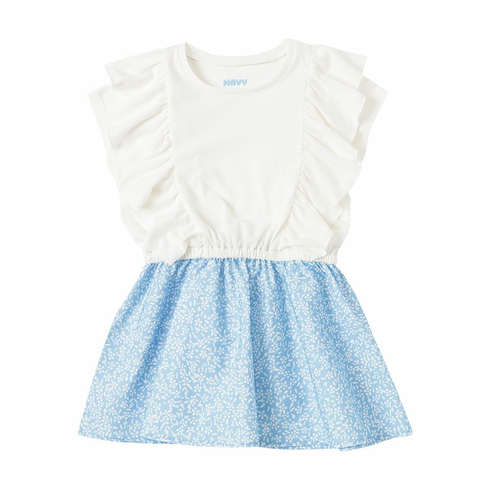 NAVY 花柄コンビワンピース キッズ商品サムネイル-13