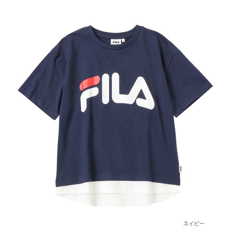 FILA フェイクレイヤードロゴプリントTシャツ キッズ