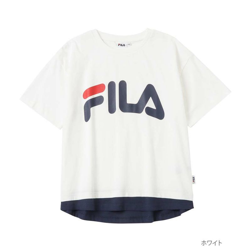 FILA フェイクレイヤードロゴプリントTシャツ キッズ ネコポス 対応商品商品画像-2