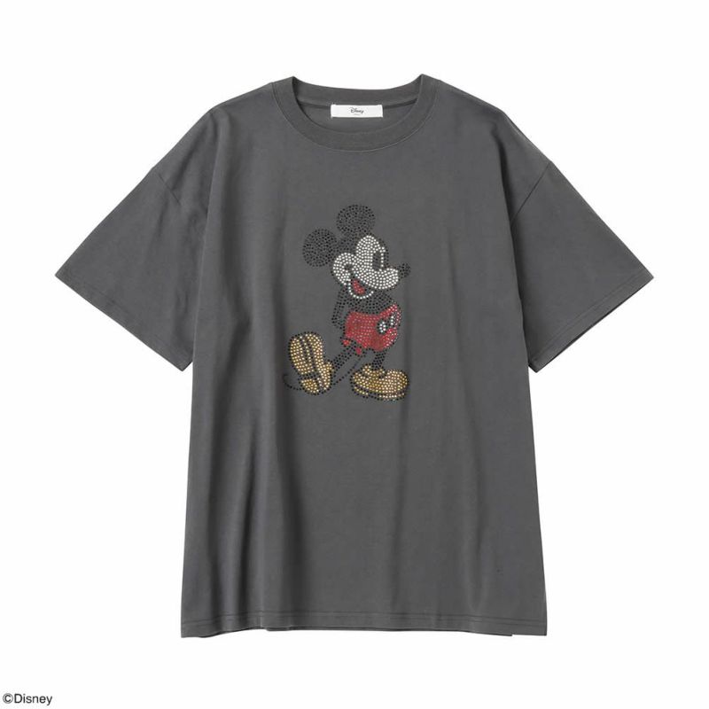 Disney ミッキーマウス ラインストーンTシャツ レディース