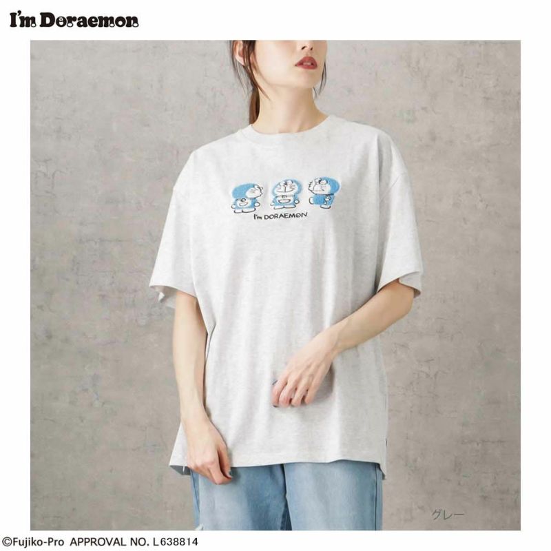 I'ｍ Doraemon アイムドラえもん サガラ刺繍Tシャツ レディース