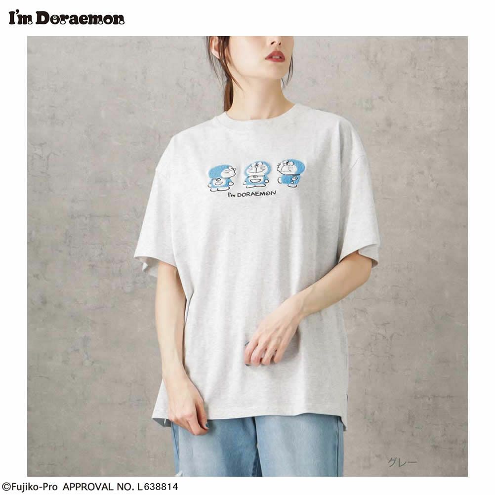 I'ｍ Doraemon アイムドラえもん サガラ刺繍Tシャツ レディース ネコポス 対応商品