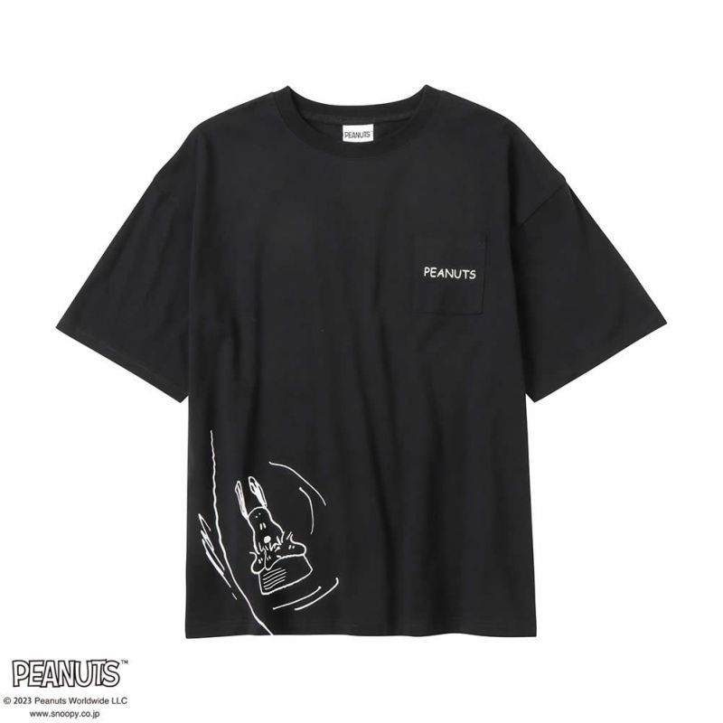 PEANUTS SNOOPY ポケット付きTシャツ レディース