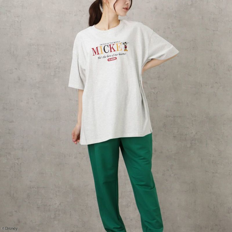 Disney ミッキーマウス / ロゴ刺繍Tシャツ レディース ネコポス 対応商品