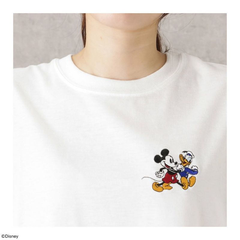 Disney ワンポイント刺繍Tシャツ レディース