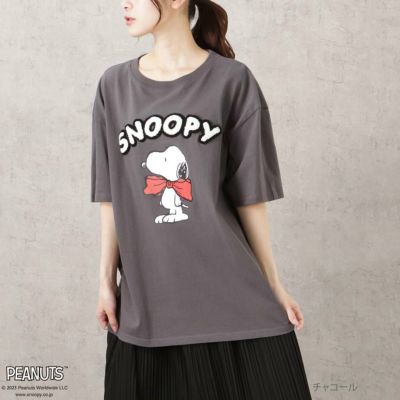 PEANUTS SNOOPY フロントサガラ刺繍Tシャツ レディース