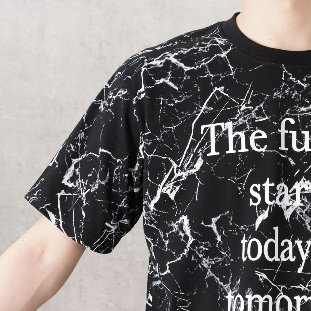 T-GRAPHICS 総柄プリント半袖Tシャツ メンズ