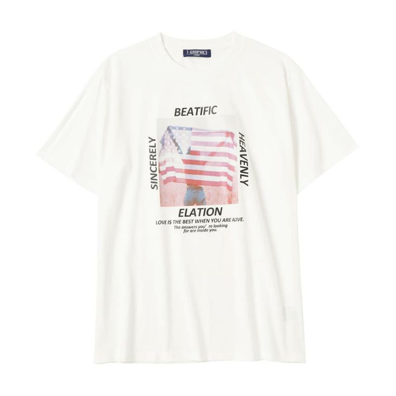 T-GRAPHICS  星条旗プリント半袖Tシャツ メンズ メール便 対応商品商品画像-3