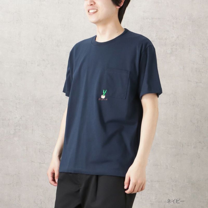 T-GRAPHICS ワンポイント刺繍半袖Tシャツ メンズ