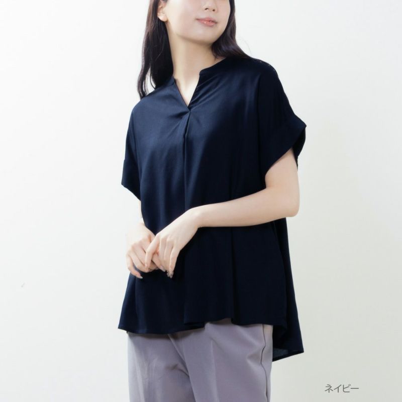 NAVY インドファブリック スキッパーシャツ レディース