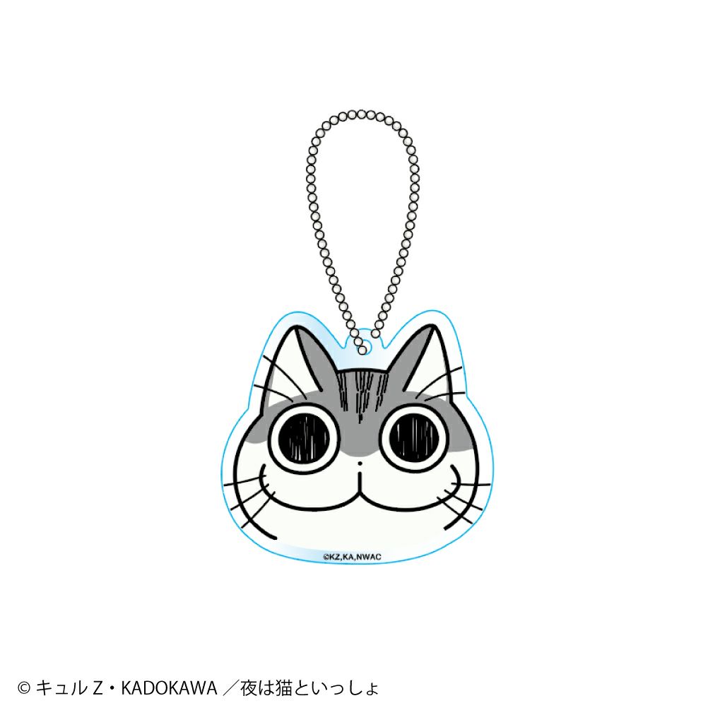 夜は猫といっしょ アクリルキーホルダー ネコポス 対応商品