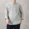 NAVY SOLOTEX(R)使用 リネンブレンド7分袖シャツ メンズ商品サムネイル-3