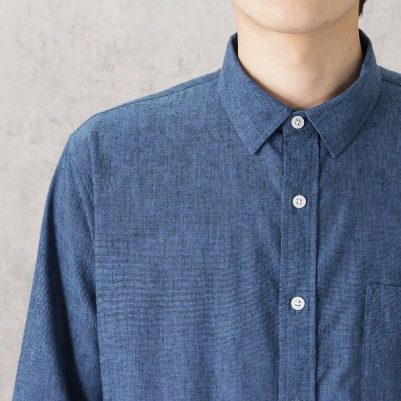 [期間限定価格]NAVY SOLOTEX(R)使用 リネンブレンド7分袖シャツ メンズ商品画像-10