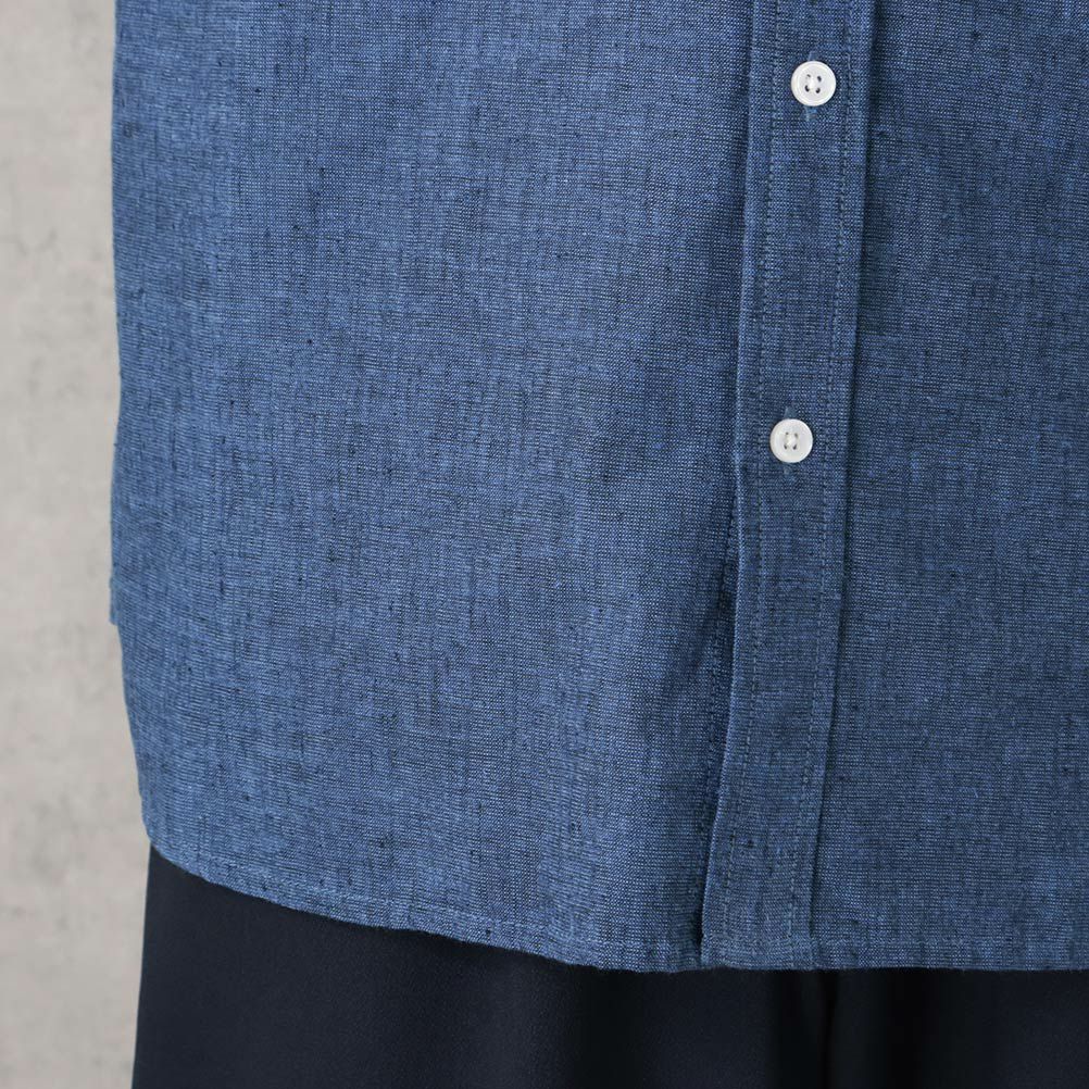 [期間限定価格]NAVY SOLOTEX(R)使用 リネンブレンド7分袖シャツ メンズ商品画像-12