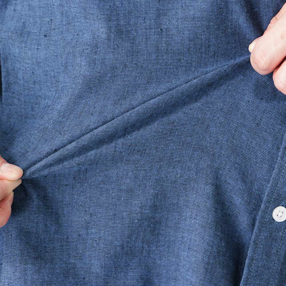 NAVY SOLOTEX(R)使用 リネンブレンド7分袖シャツ メンズ商品サムネイル-16