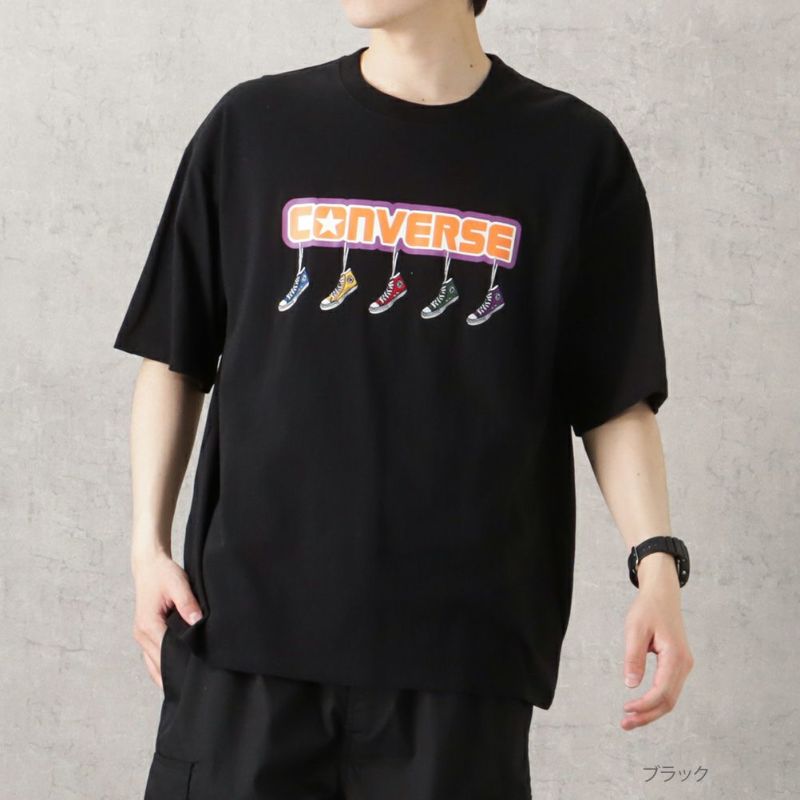 CONVERSE 吊るしシューズショートスリーブTシャツ メンズ