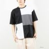 URBAN COLLECTION ポンチ素材 ブロック切替ショートスリーブTシャツ メンズ ネコポス 対応商品