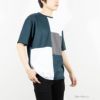 URBAN COLLECTION ポンチ素材 ブロック切替ショートスリーブTシャツ メンズ ネコポス 対応商品