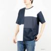 URBAN COLLECTION ポンチ素材 ブロック切替ショートスリーブTシャツ メンズ ネコポス 対応商品