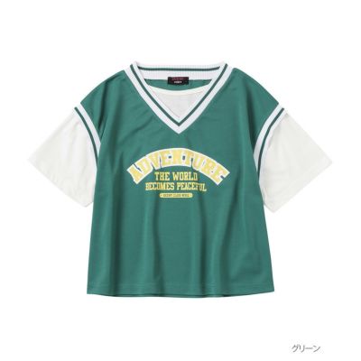 RICH MIX カレッジロゴメッシュフェイクレイヤードTシャツ キッズ ネコポス 対応商品