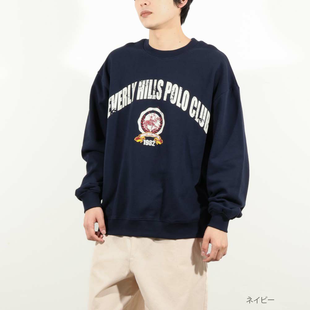 【オンラインストア限定】BEVERLY HILLS POLO CLUB 裏毛ビッグトレーナー メンズ商品サムネイル-1