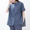 LOGOS PARK バンドカラーチュニック半袖シャツ レディース