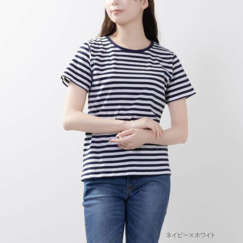 NAVY USコットン ライトウェイトクルーTシャツ レディース ネコポス 対応商品商品画像-1