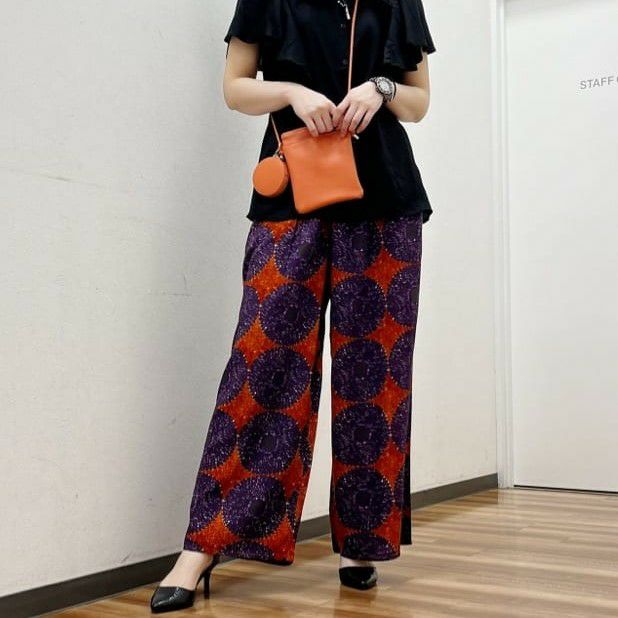 NAVY インドファブリック レーヨン総柄パンツ レディース