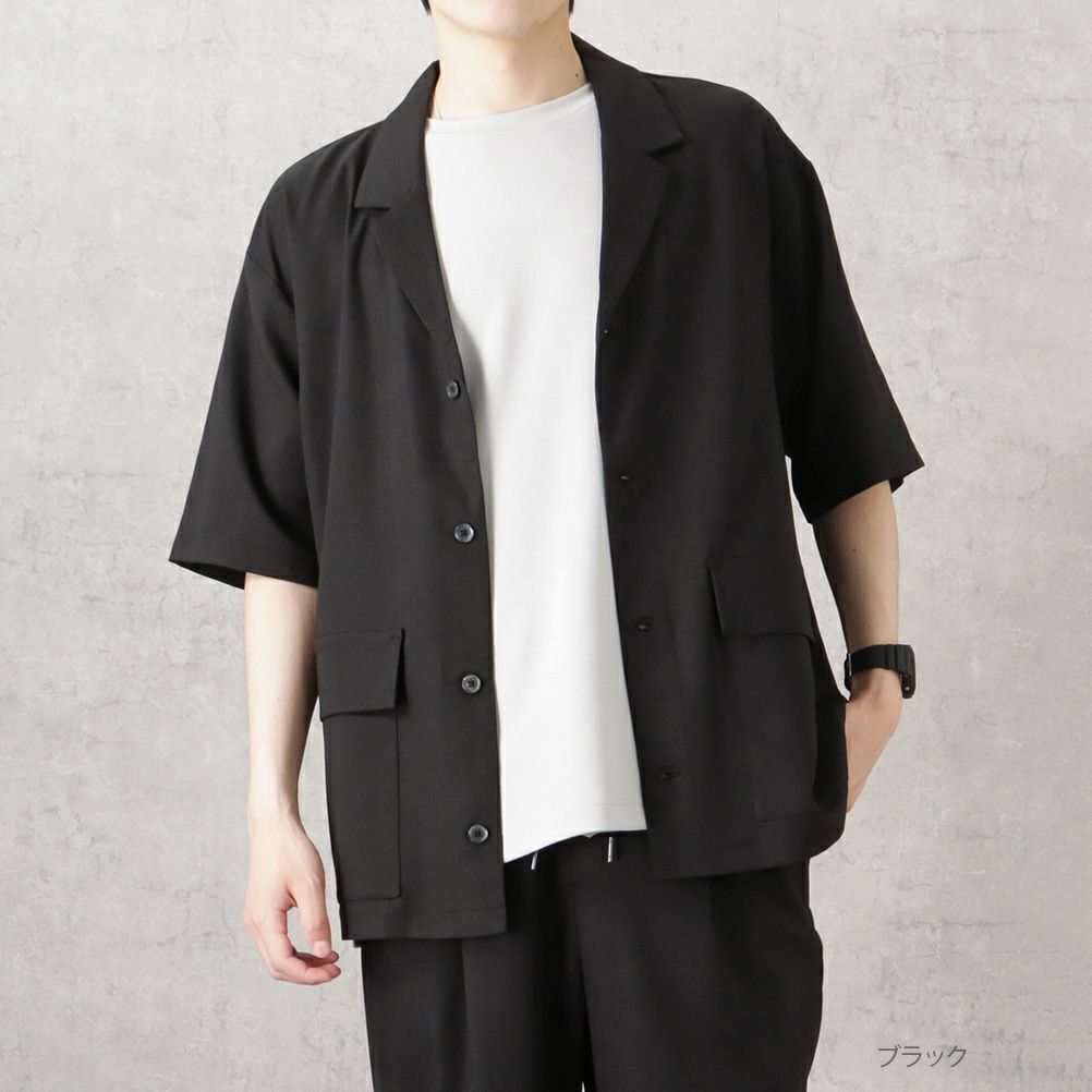 URBAN COLLECTION リネンライクポリエステル 半袖シャツ メンズ商品サムネイル-3