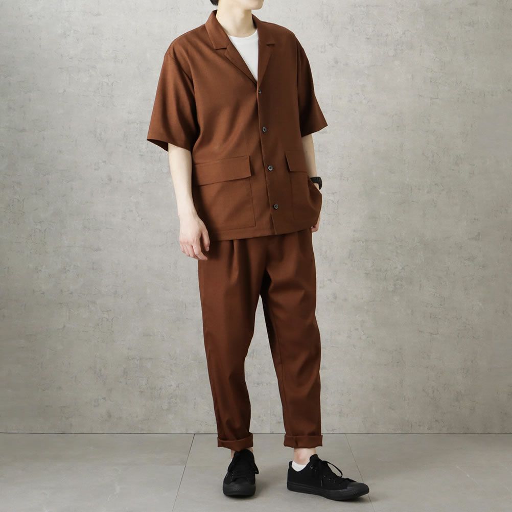 URBAN COLLECTION リネンライクポリエステル 半袖シャツ メンズ商品サムネイル-4