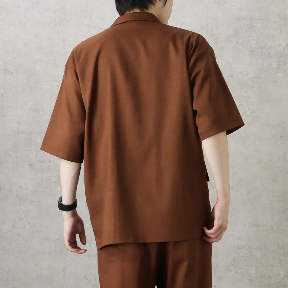 URBAN COLLECTION リネンライクポリエステル 半袖シャツ メンズ商品サムネイル-6