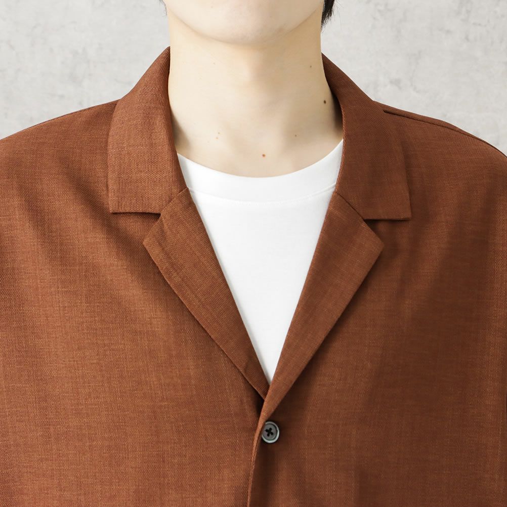 URBAN COLLECTION リネンライクポリエステル 半袖シャツ メンズ
