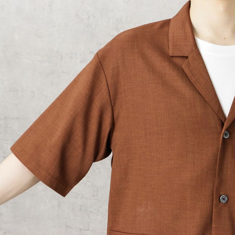 URBAN COLLECTION リネンライクポリエステル 半袖シャツ メンズ商品画像-14