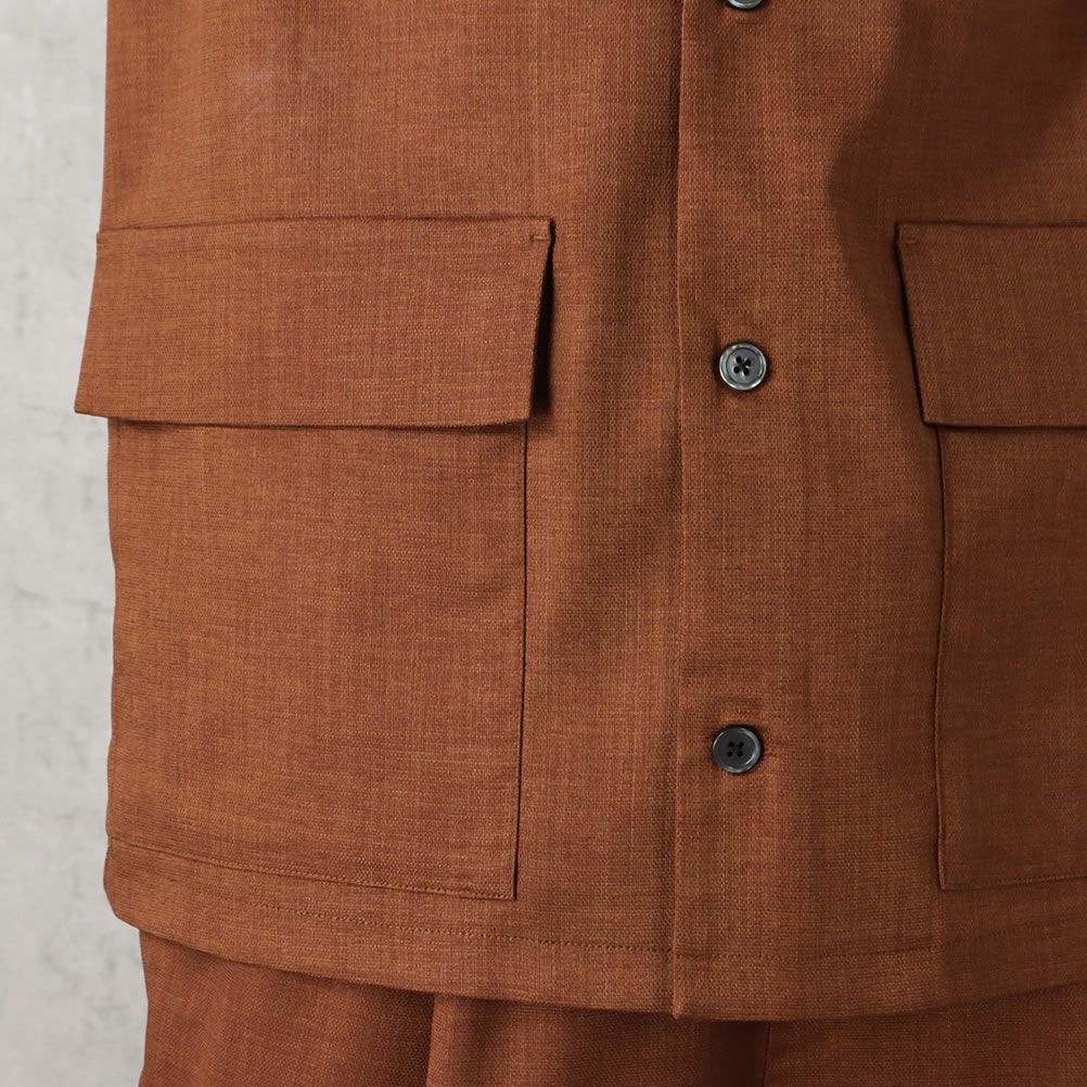 URBAN COLLECTION リネンライクポリエステル 半袖シャツ メンズ