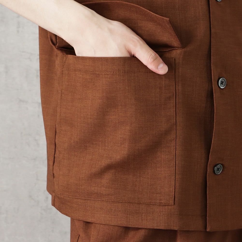 URBAN COLLECTION リネンライクポリエステル 半袖シャツ メンズ