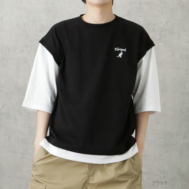 KANGOL フェイクレイヤードベストTシャツ メンズ