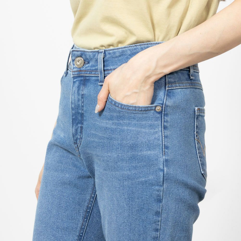 EDWIN インターナショナルベーシック 股上深め ゆったりストレートパンツ レディース