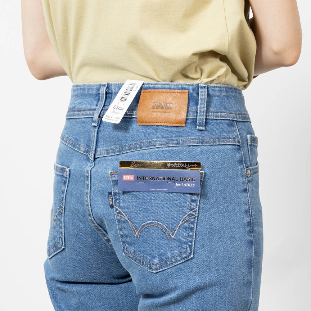 EDWIN インターナショナルベーシック 股上深め ゆったりストレートパンツ レディース商品サムネイル-9