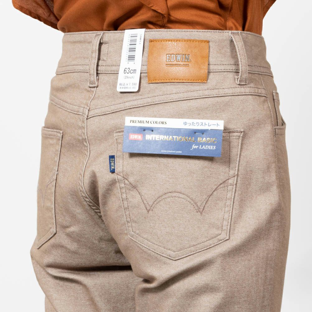 EDWIN インターナショナルベーシック ゆったりストレートパンツ レディース
