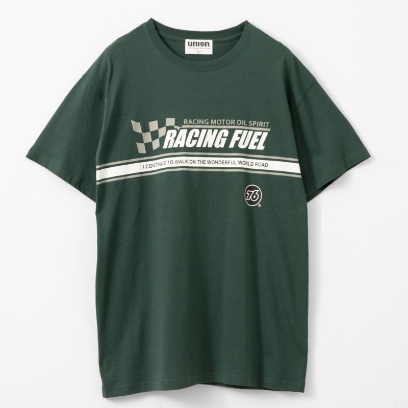 76 天竺パネルラインプリント半袖Tシャツ メンズ